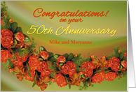 Happy 50th Wedding Anniversary Red Carnations card