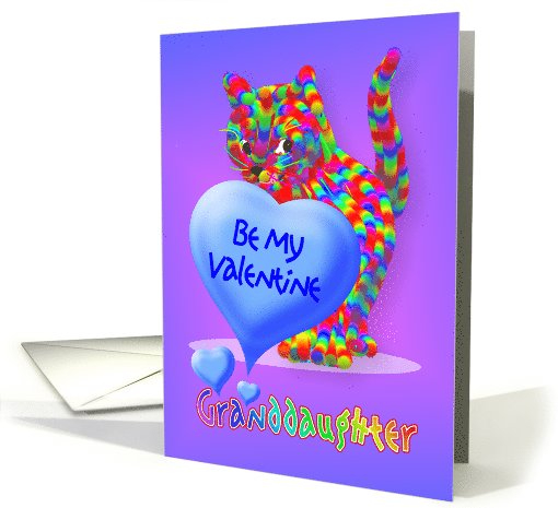 Valentine Kitty Greeting For Granddaughter card (537959)