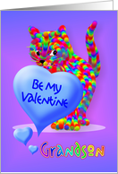 Valentine Kitty Greeting For Grandson card