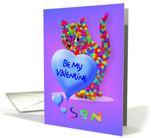 Valentine Kitty Greeting For Son card (538189)