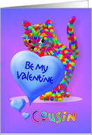 Valentine Kitten Greeting for Cousin card