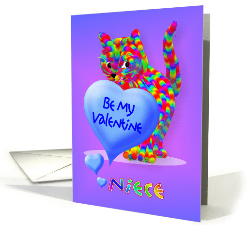 Valentine Kitten Greeting for Niece card (538504)
