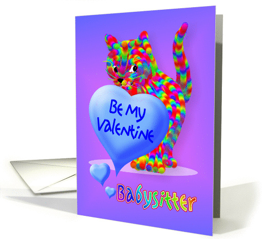 Valentine Kitten Greeting for Babysitter card (538996)