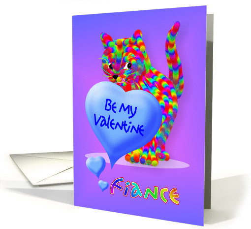 Valentine Kitten Greeting for Fiance card (539001)