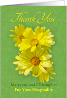 Thank For Your Hospitality, Fresh Yellow Daisies card
