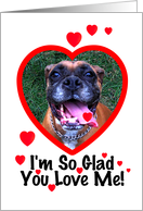 Be My Valentine Greeting With Boxer Dog card