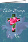 Easter Blessings Hibiscus Cross card