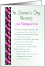 St. Patrick’s Day Blessing for Babysitter card