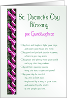 St. Patrick’s Day Blessing for Granddaughter card
