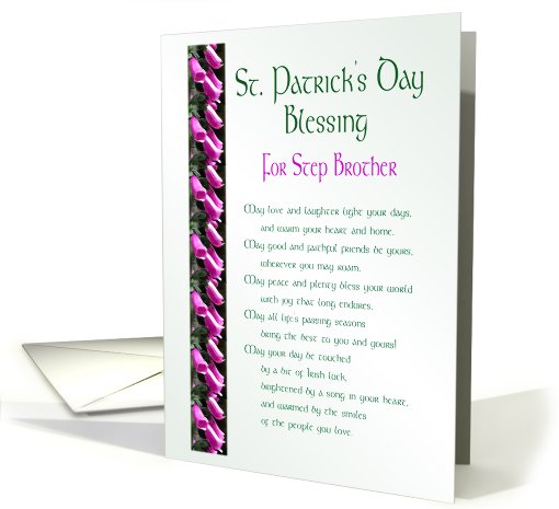 St. Patrick's Day Blessing for Step Brother card (565183)