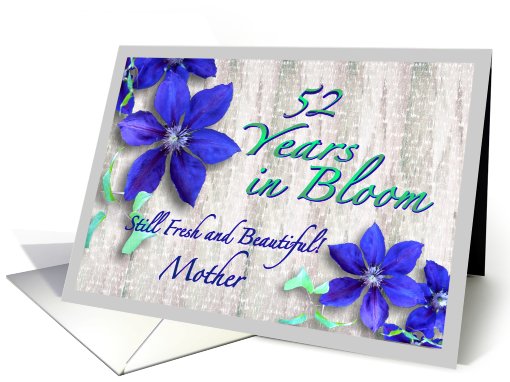 Mother 52th Birthday Flower Celebration card (565917)