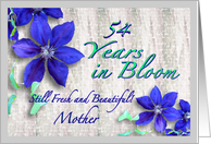 Mother 54th Birthday Flower Celebration card