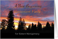 Retirement New Beginning Party Invitation Custom Nam card