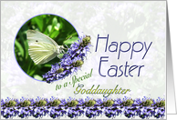 Happy Easter Goddaughter Butterfly and Flowers card