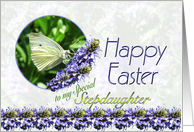 Happy Easter Stepdaughter Butterfly Flowers card