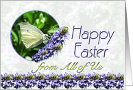 Happy Easter From All of Us Butterfly Flowers card