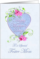 Foster Mom Mother’s Day Pink and Blue Flowers card