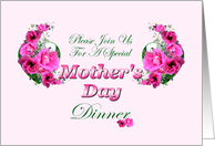 Mother’s Day Dinner Invitation with Pink Flowers card