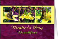 Mother’s Day Breakfast Invitation Butterflies and Flowers card