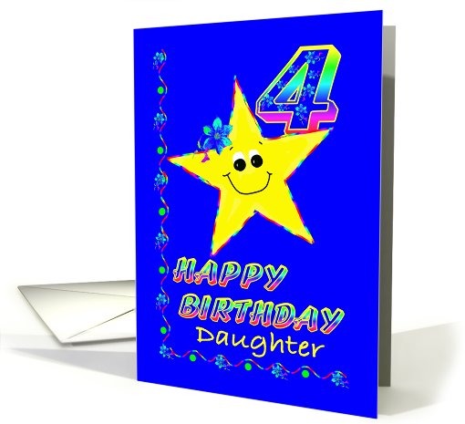 4th Birthday Star for Daughter card (580273)