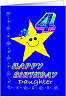 4th Birthday Star for Daughter card