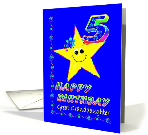 5th Birthday Star for Great Granddaughter card (580326)
