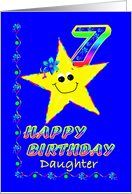 7th Birthday Star for Daughter card