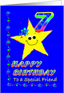 7th Birthday Star for Special Friend card