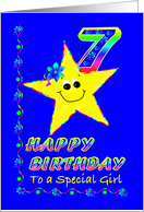 7th Birthday Star for Special Girl card