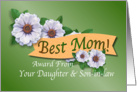 Best Mom Award From Daughter and Son-in-law on Mother’s Day card