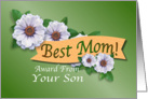 Best Mom Award From Son on Mother’s Day card