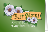 Best Mom Award For Daughter-in-law on Mother’s Day card