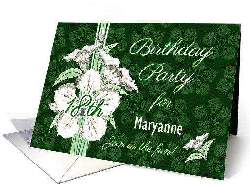 18th Birthday Party Invitations - Fresh White Lilies card (584676)