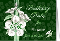 18th Birthday Party Invitations - Fresh White Lilies card