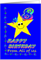 8th Birthday Star From All of Us card