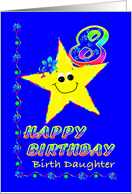 8th Birthday Star For Birth Daughter card