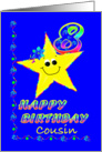 8th Birthday Star For Cousin card