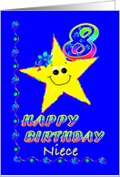 8th Birthday Star For Niece card