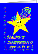 8th Birthday Star For Friend card