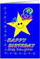 8th Birthday Star For Step Daughter card