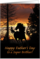 For Brother Father’s Day Wild Horse Sunset card