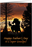 For Grandpa Father’s Day Wild Horse Sunset card