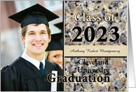 Custom Graduation Announcement 2023 Brown Stone Photo Card