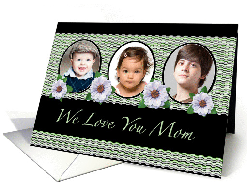Mother's Day Custom Photo Card Zinnias card (603940)