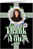 Thank You Photo Card White Zinnias card