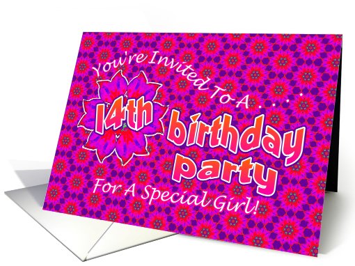 14th Birthday Party Invitation for Girl card (607812)