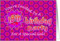 18th Birthday Party Invitation for Girl card
