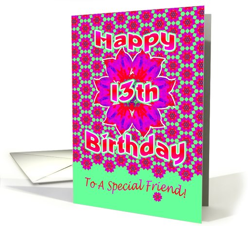 Friend 13th Birthday Bright Pinks card (608224)