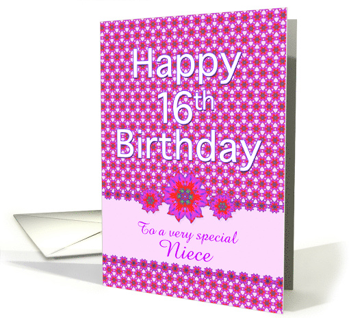 Niece 16th Birthday Sweet Pinks card (608234)