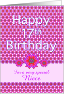 Niece 17th Birthday - Dazzling Pinks card